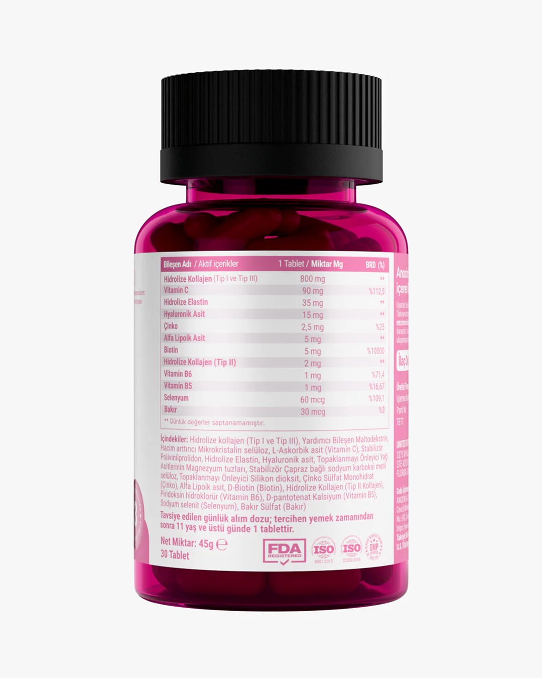 Beauty MIX Kolajen (Tip 1,2,3) Elastin, Biotin, Çinko, C Vitamini, Selenyum ve Hyaluronik Asit - Image 3