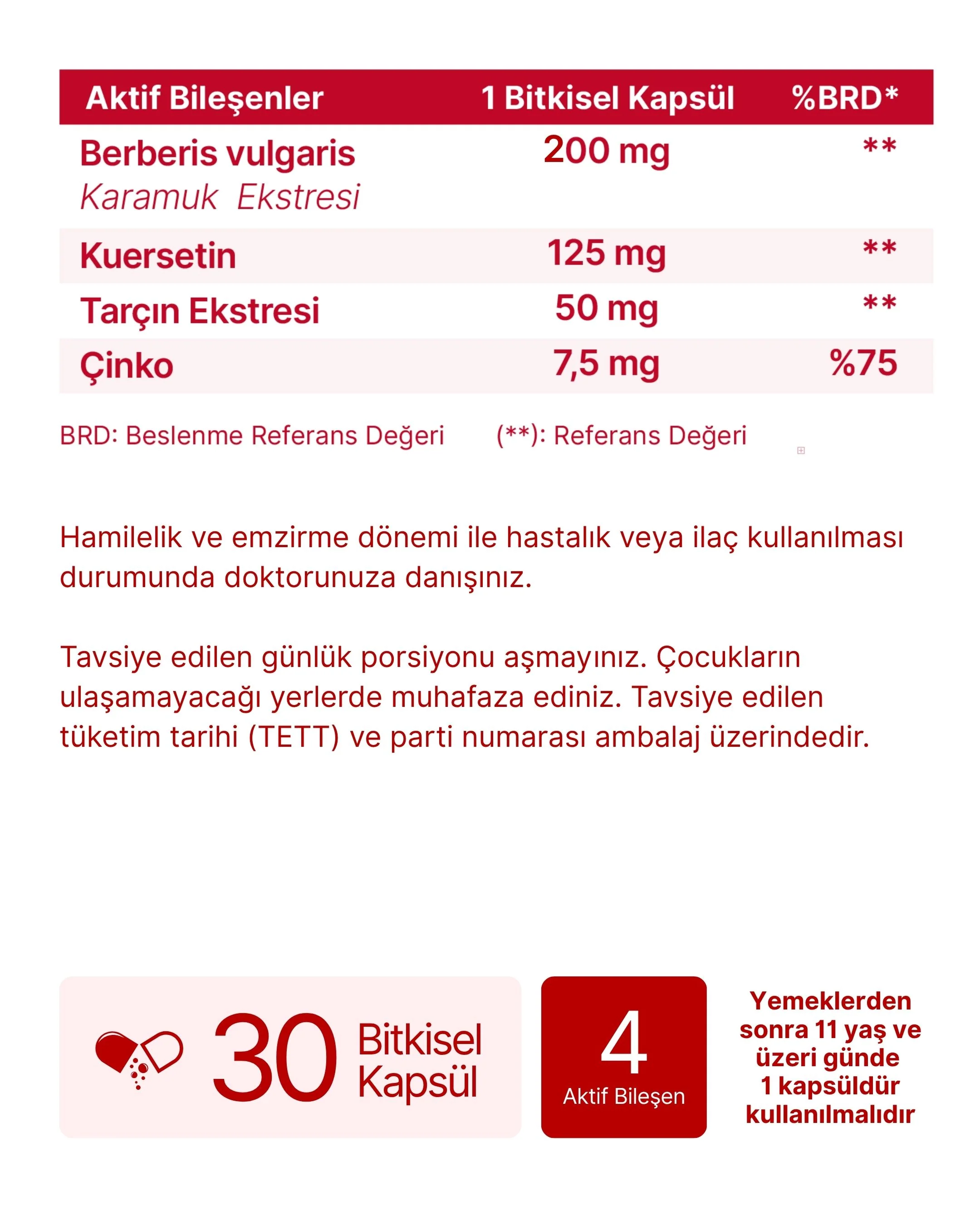 Berberin Complex - Berberin (Karamuk), Kuersetin, Tarçın ve Çinko - Image 3